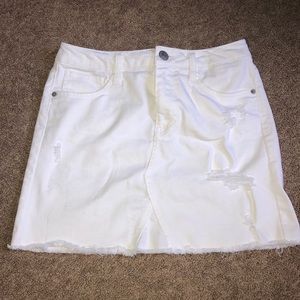 White Jean Skirt.